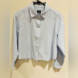 NWT GAP 100% Cotton Poplin Crop Shirt- Size XS